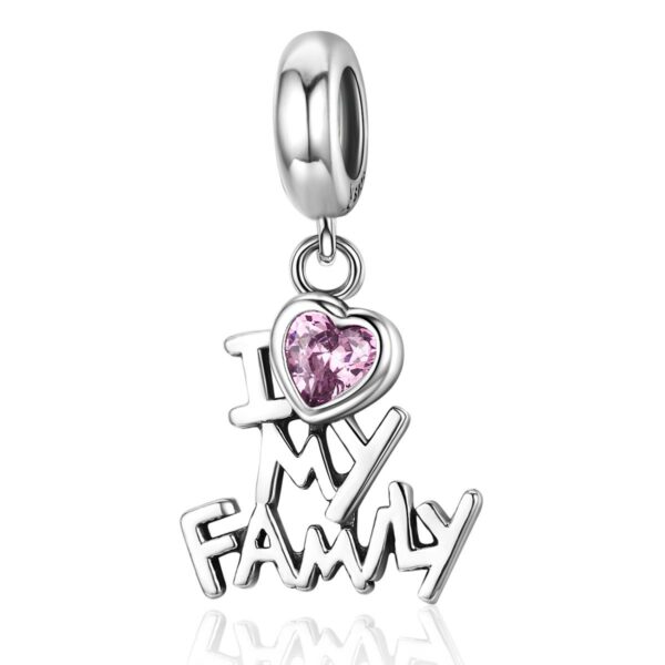 MyCharm I Love my Family ezüst Charm