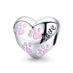 MyCharm Kutya Tappancsos Állatbarát Szív 925 Ezüst Charm & Medál