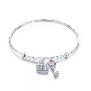 MyCharm Szerelem Lakat Szív Kulccsal 925 Ezüst Női Karkötő