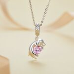 MyCharm Kutyus Rózsaszín Kővel 925 Ezüst Charm