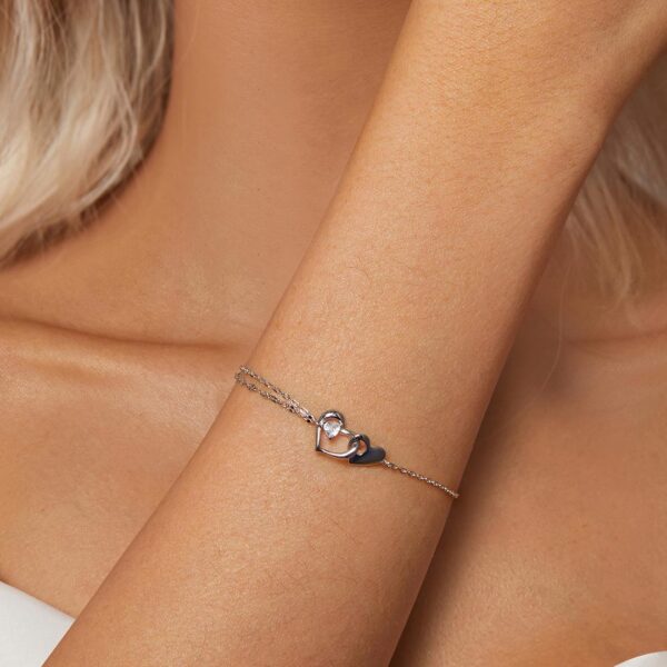 Összefonódó szívek 925 Ezüst Női Karkötő