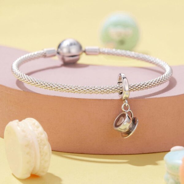 Szívhabos Latte 925 Ezüst Kávéscsésze Charm