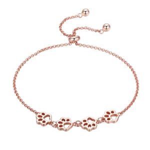 Kutya Cica Tappancs S925 Ezüst Női Karkötő Rose Gold