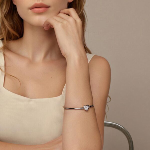 Szívem Fénye 925 Ezüst Charm Karkötő